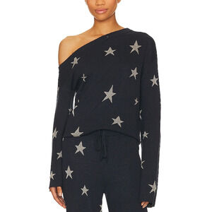 Chaser 'Dani' Black Metallic Star Long Sleeve Size S